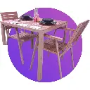 Table jardin carrée aluminium beige_2.webp