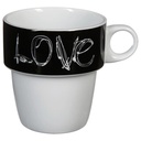 Rack 6 mugs m love 26cl, multicolore