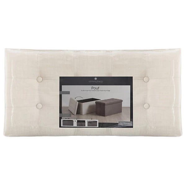 pouf pliable double lysandre bge, beige