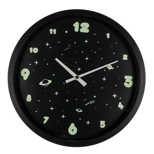 Horloge murale, Espace, brille dans le noir