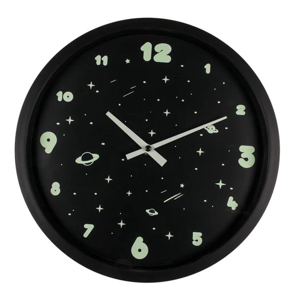 Horloge murale, Espace, brille dans le noir