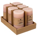 Bougie ronde olia rose 6.8x14, rose clair