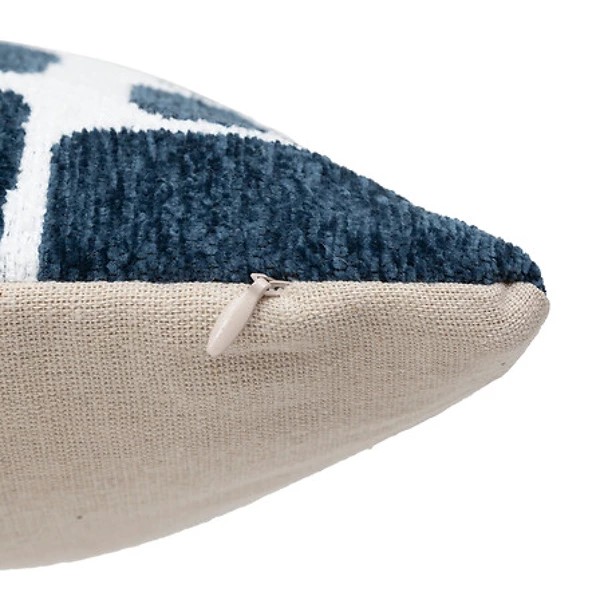 Housse coussin chen jeni 30x50cm, bleu egéen