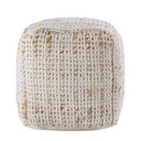 Pouf tabouret carré jute 45x45x45cm 