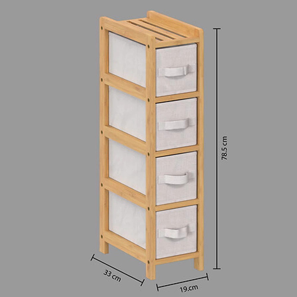 etagere fine 4 rangement tidy box, beige