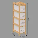etagere fine 4 rangement tidy box, beige