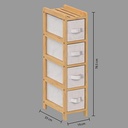 etagere fine 4 rangement tidy box, beige