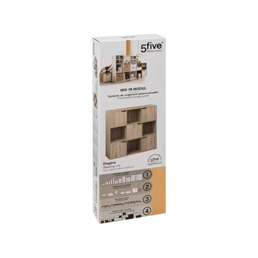 etagere 9 cases naturel mix n door, beige