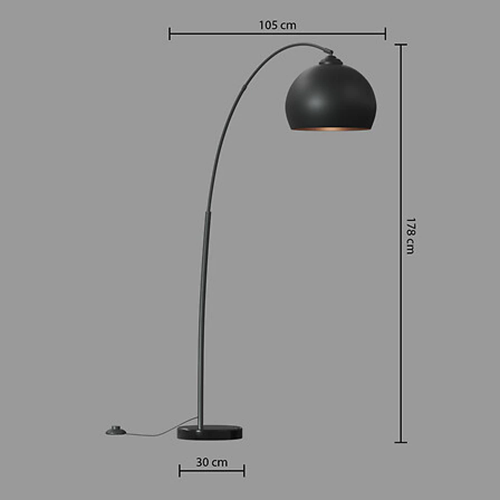 lampadaire arc hyto nr h177, noir