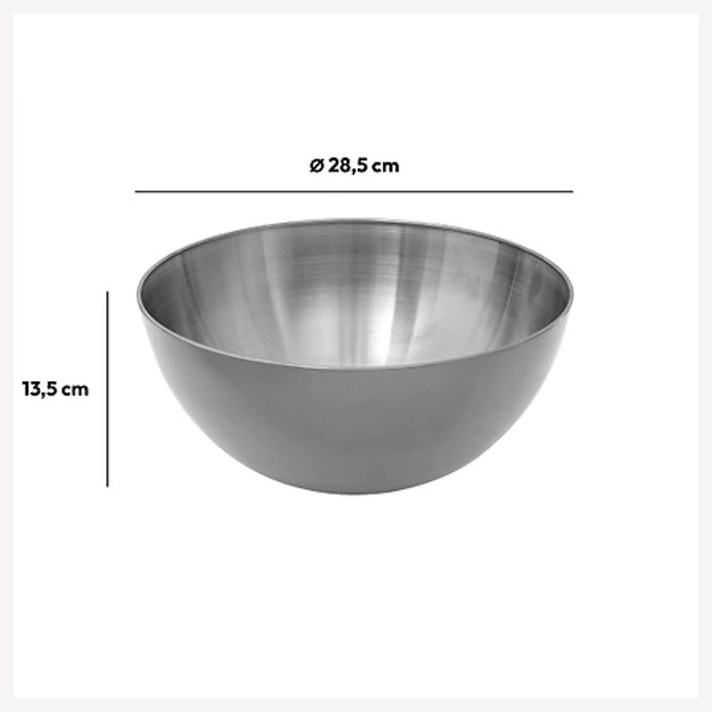 saladier inox 29cm, gris