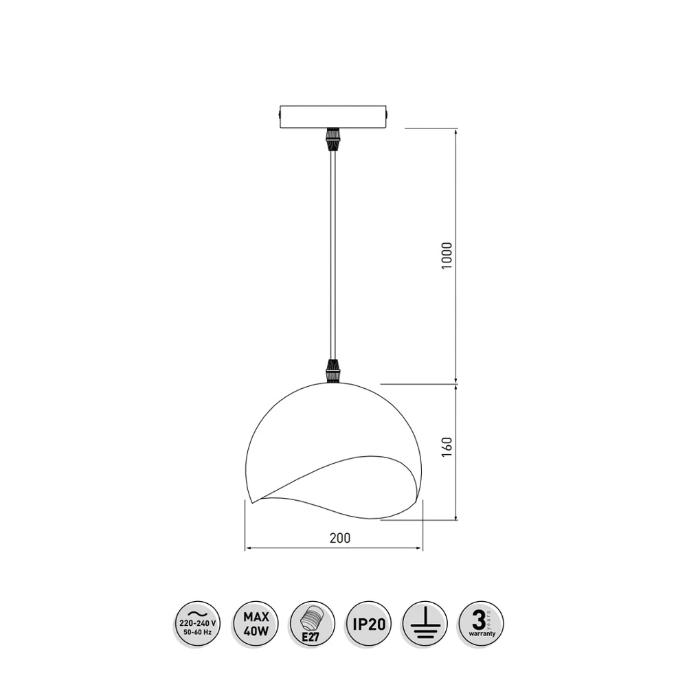 Plafonnier MAVIA, 0917, AC220-240V, 50/60Hz,