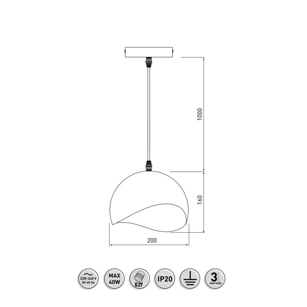 Plafonnier MAVIA, 4949, AC220-240V, 50/60Hz,