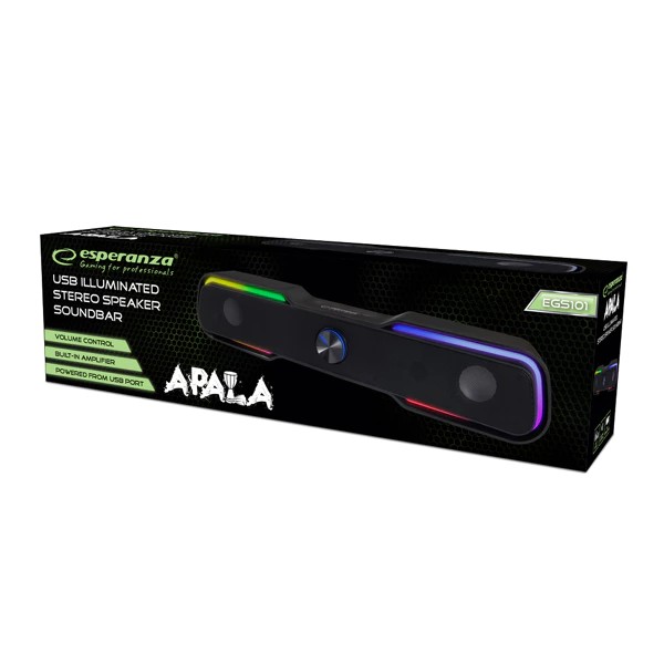 Enceinte/barre de son USB Apala Rainbow LED