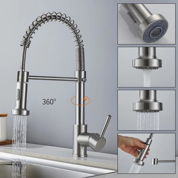 Robinet d'évier de cuisine télescopique
