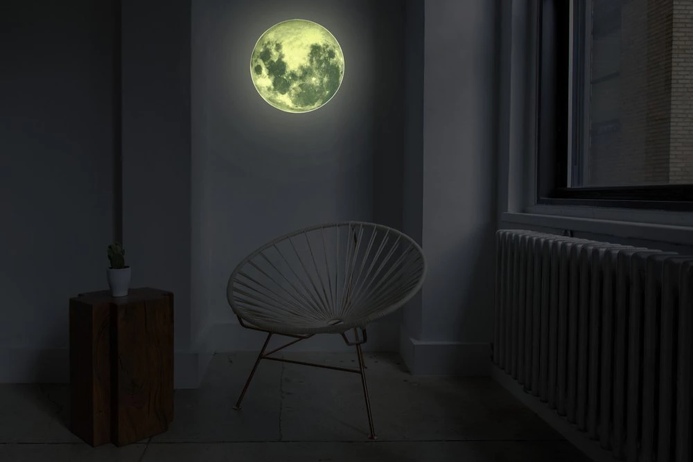 Autocollant LUNE qui brille dans le noir Diam20cm