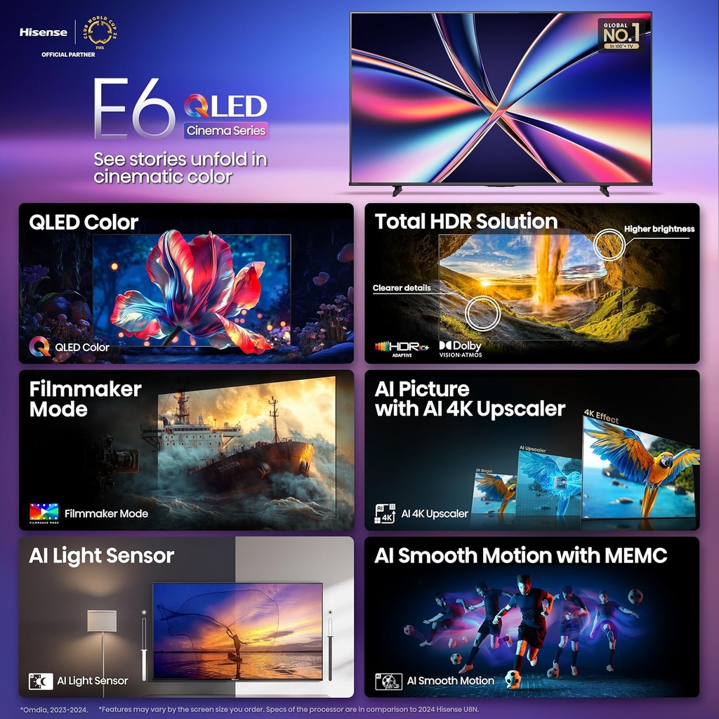 Hisense 55" E6 Cinema Series QLED 4K UHD Smart Fire TV