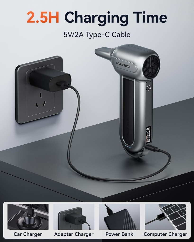 WOLFBOX MF100 — Souffleur d’air électrique sans fil Puissance extrême 150 000 tr/min