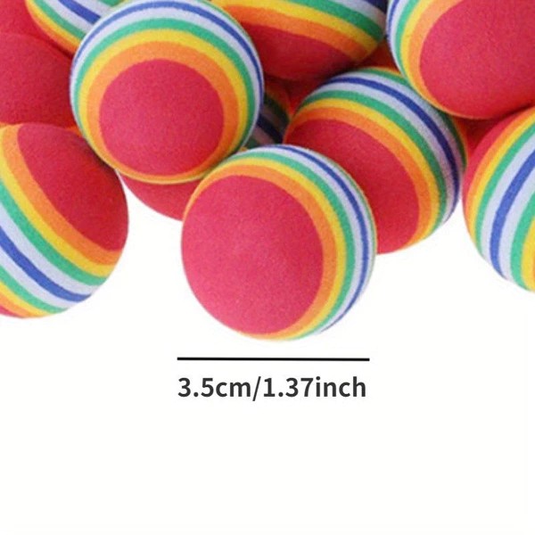 10 balles en mousse à rayures arc-en-ciel pour cha