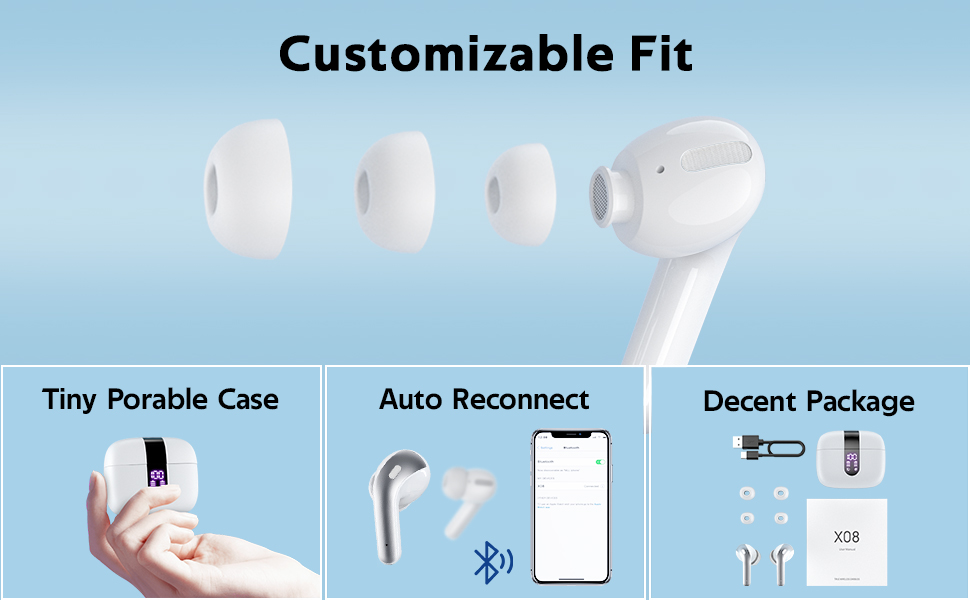TAGRY X08 Ecouteurs Bluetooth sans fil