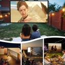 Écran de projecteur extérieur avec support – Écran de projection portable de 120 pouces