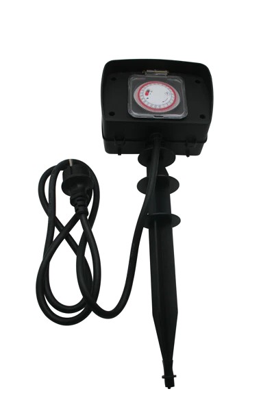 Prise de jardin sur piquet avec minuterie 1,5 m