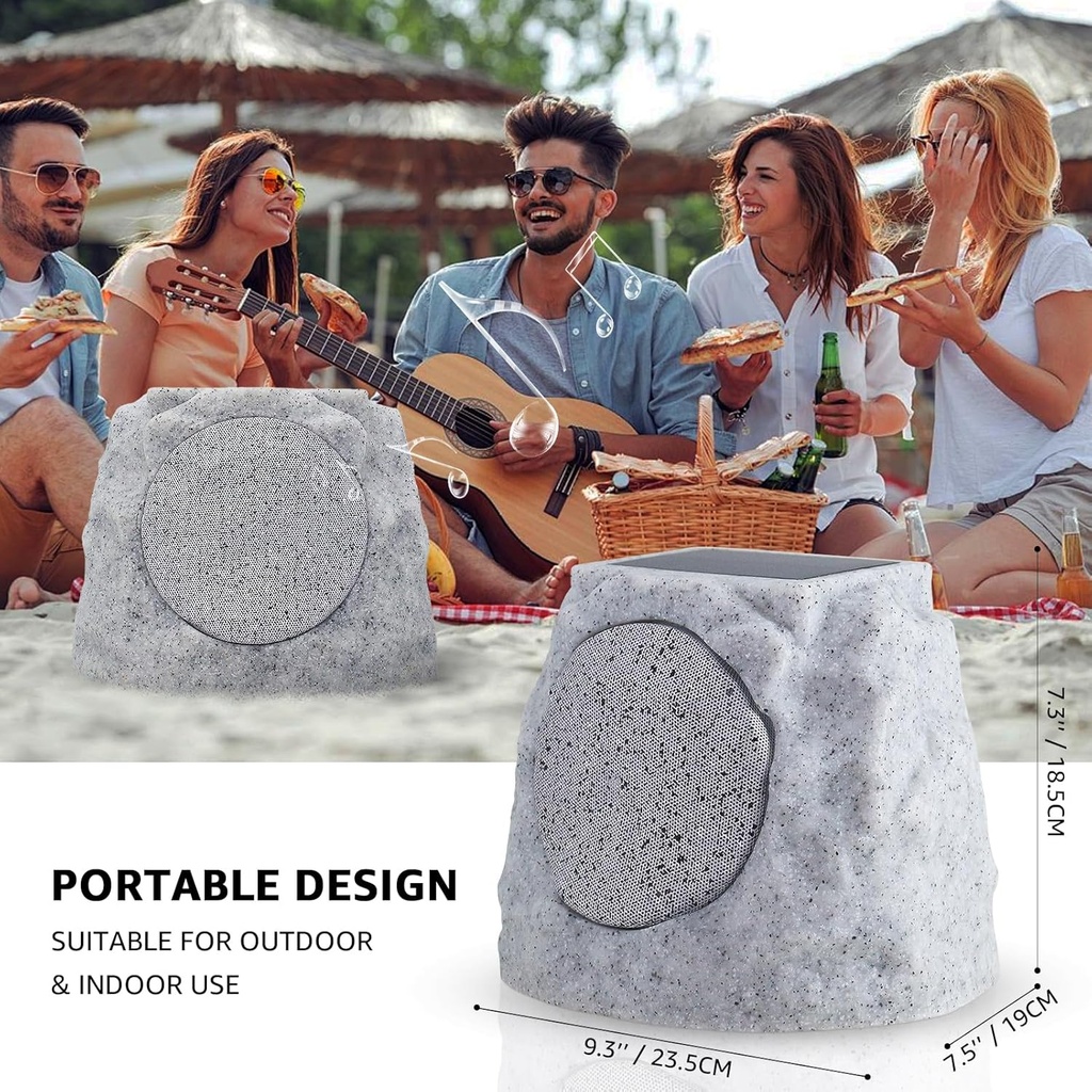 Speakers Rocher resistant à l'eau (2pcs) RGB Solaire