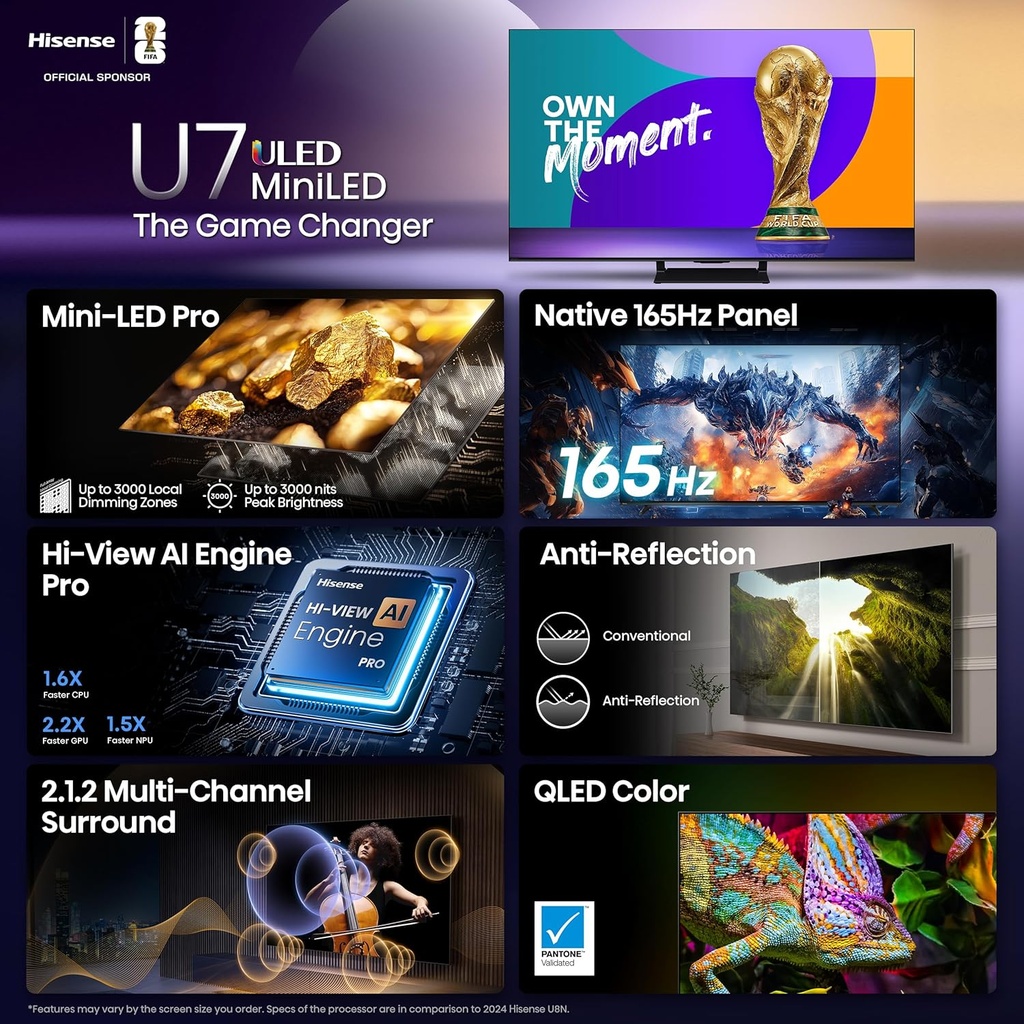 Hisens smart tv 55" 4k miniLED 165HZ