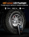 Wolfbox 3000A jump start, batterie 16000mAH, 160psi, light