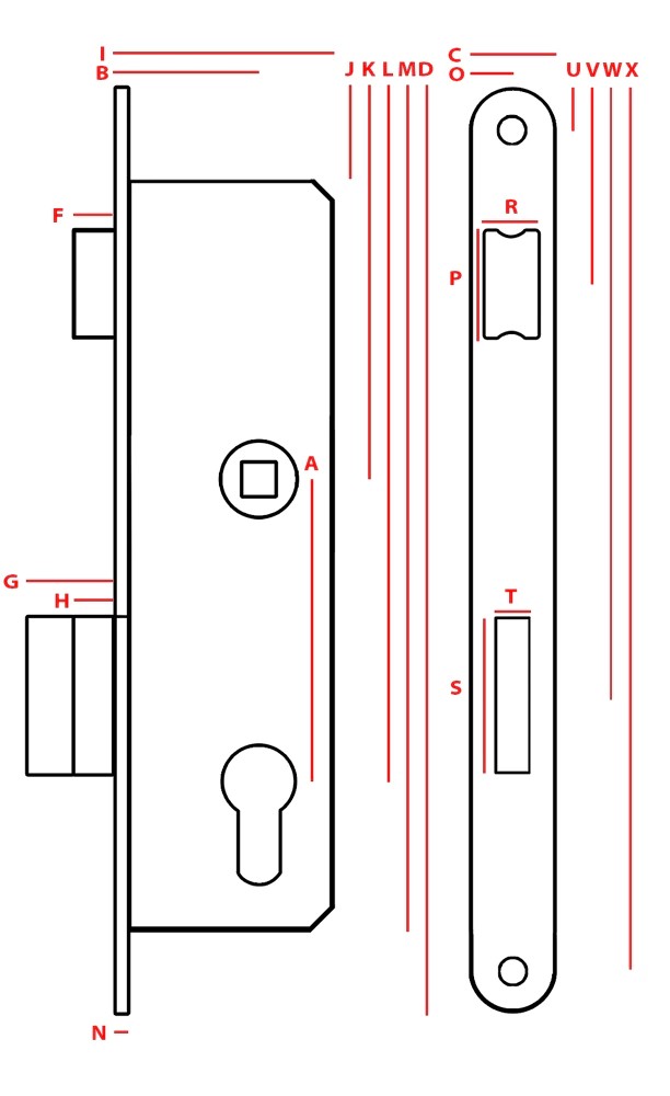 Serrure de portillon à enroulement jania 90/22