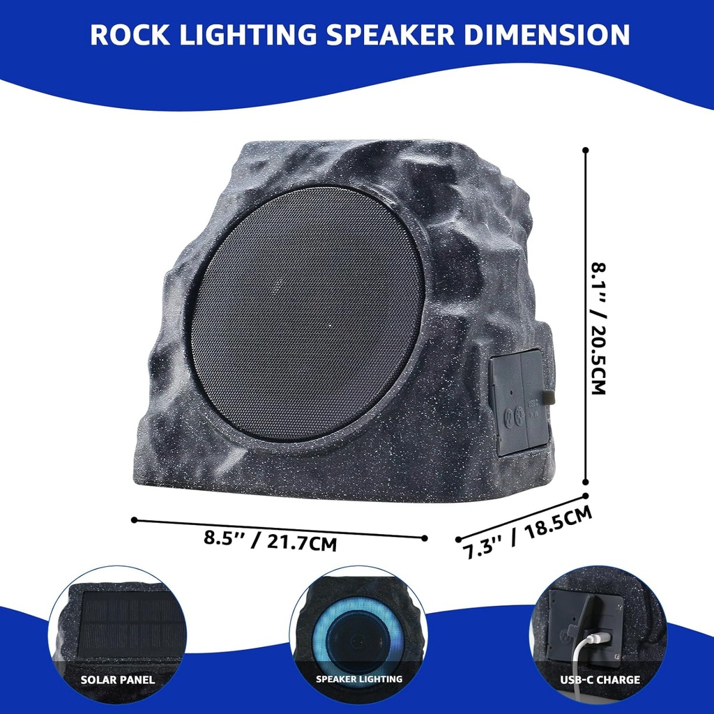 2x Enceintes Exterieures solaire Bluetooth