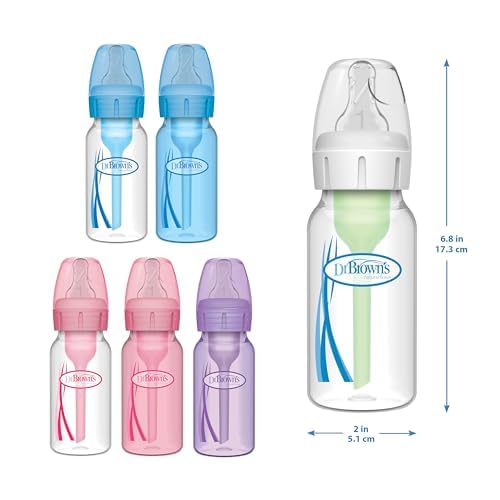 Biberons anti-coliques Dr. Brown’s Options+ 120 ml – Débit lent niveau 1 – Lot de 4