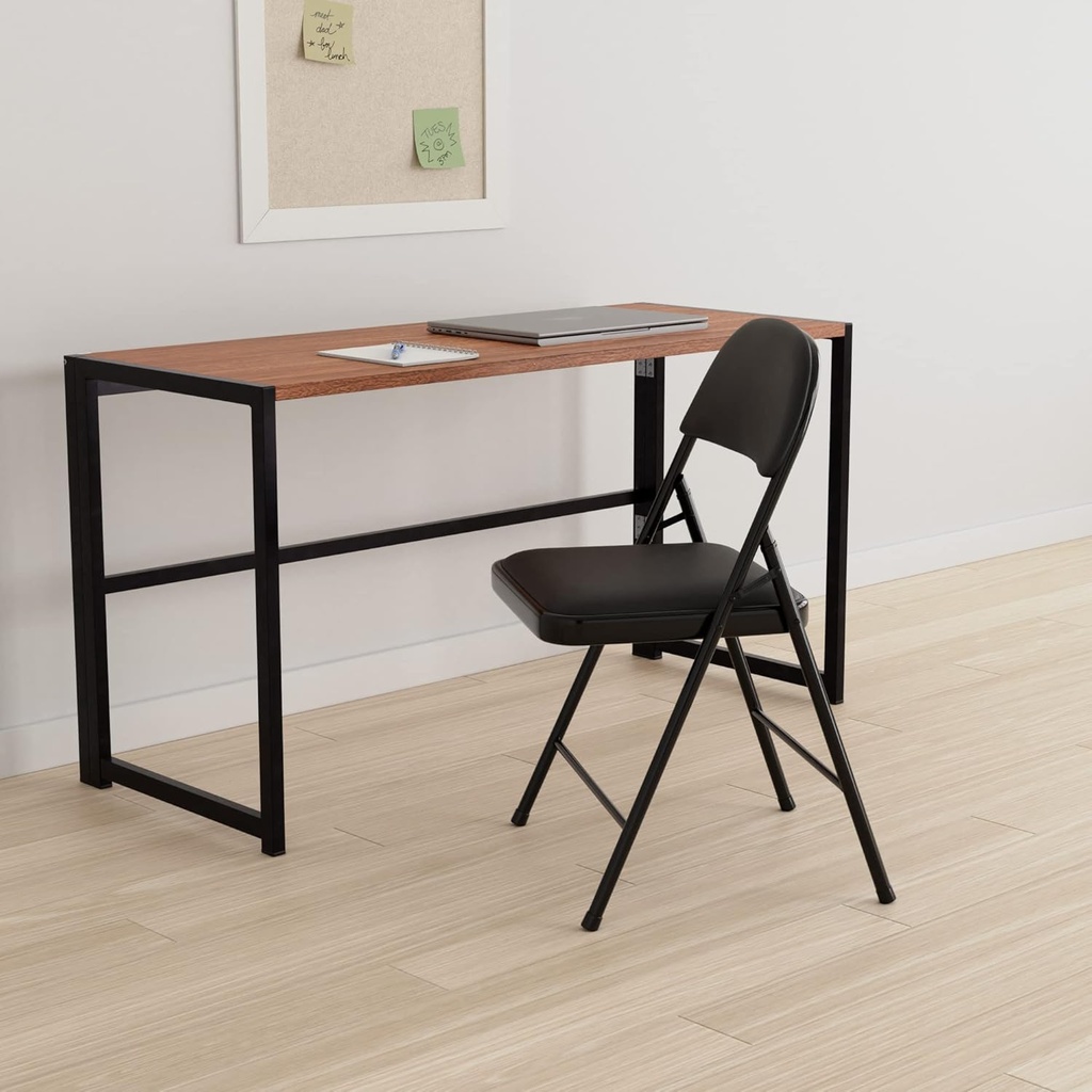 Chaises pliantes en acier rembourré – Noires – Lot de 4