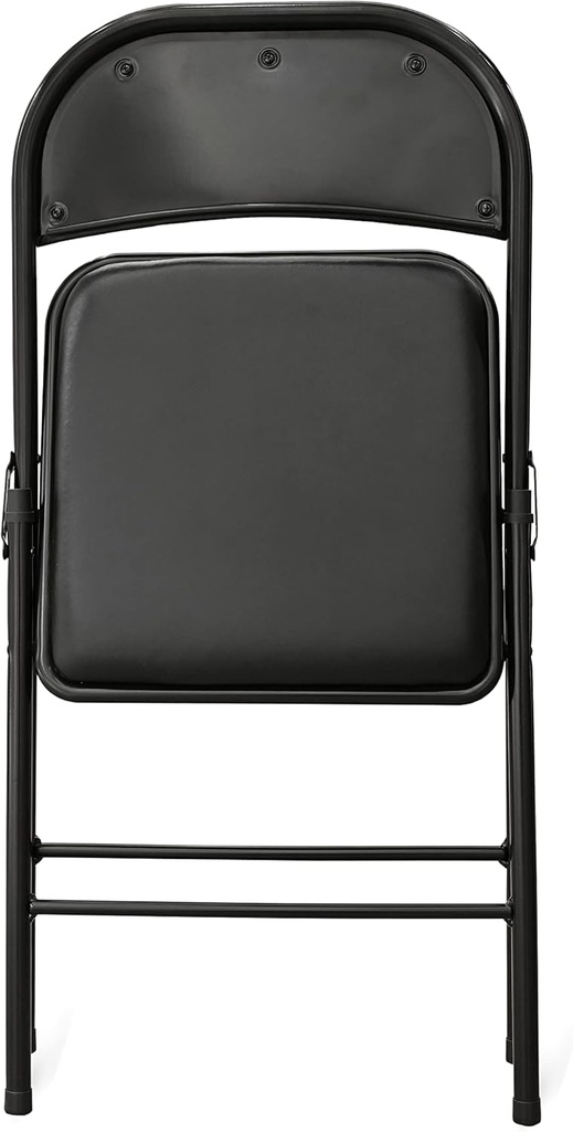 Chaises pliantes en acier rembourré – Noires – Lot de 4