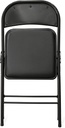 Chaises pliantes en acier rembourré – Noires – Lot de 4