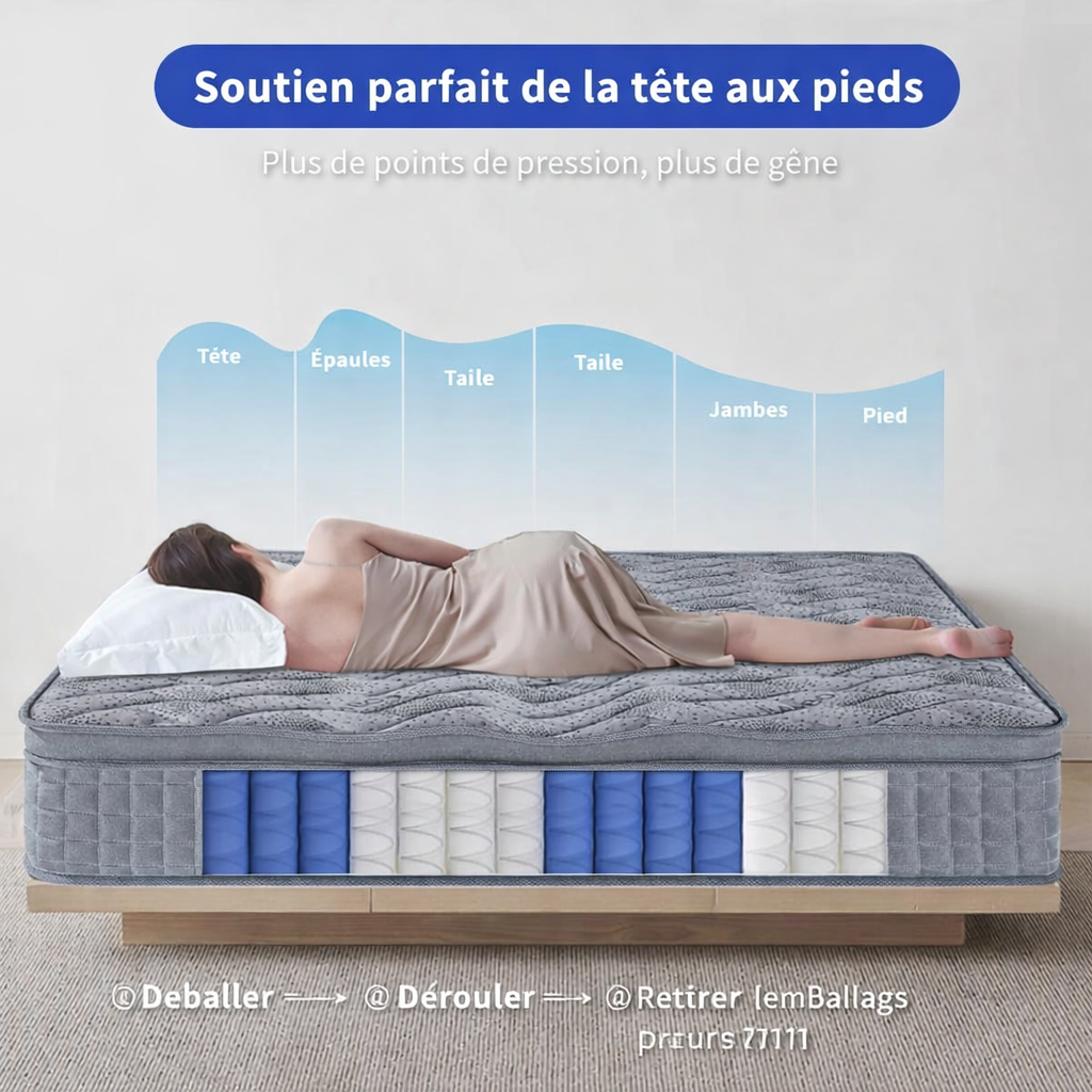 Matelas hybride mémoire de forme (25cm)