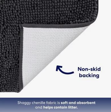 FRISCO Tapis en microfibre chenille Fish Bone+ 91,4 x 63,5 cm - Gris