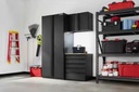 HUSKY Rangement de outils de garage en acier soudé robuste en 3 pce, couleur noire (162.56 L x 203.2 H x 60.96cm P)