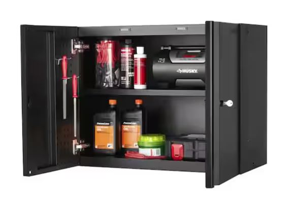 HUSKY Rangement de outils de garage en acier soudé robuste en 3 pce, couleur noire (162.56 L x 203.2 H x 60.96cm P)