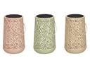 Lanterne solaire, forme conique, motif losange, 3 