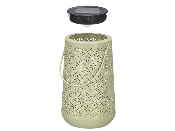 Lanterne solaire, forme conique, motif losange, 