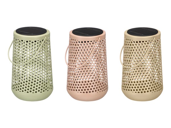 Lanterne solaire, forme conique, à pois