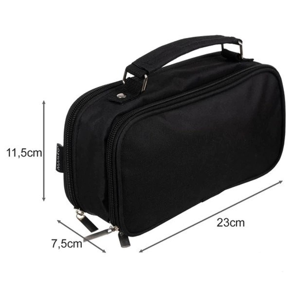 Trousse crayons double extensible noir Maaleo