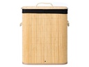 Panier à linge rectangulaire en bambou et tissu noir