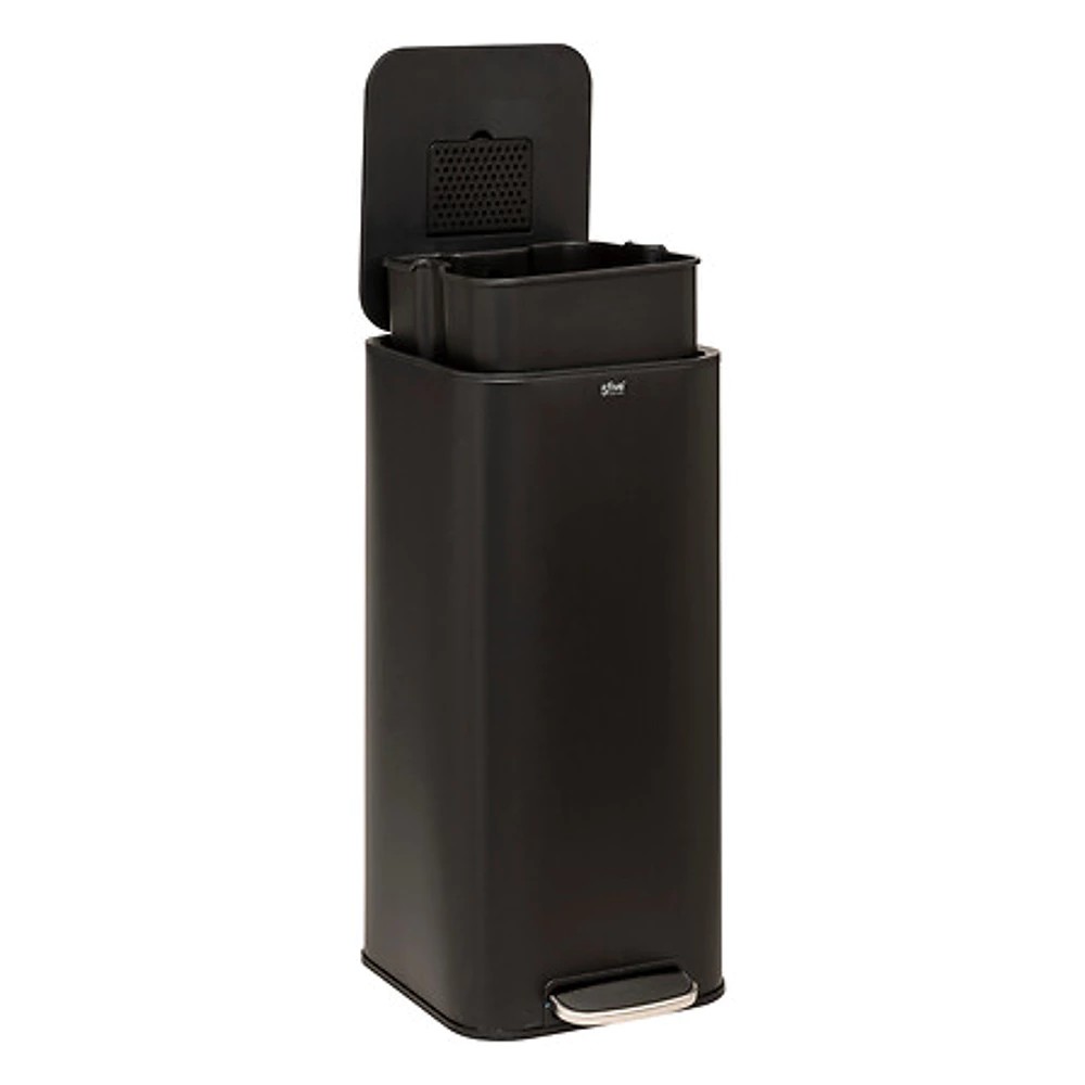 poubelle car metal 30l nr delta, noir