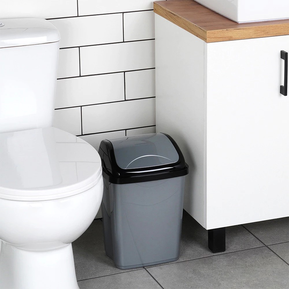 Poubelle en plastique grise 10 l