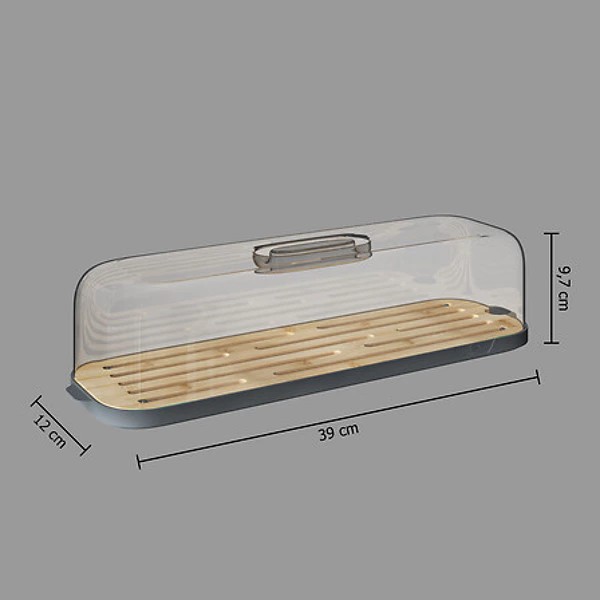 boîte baguette plastique + bambou fresheat, gris