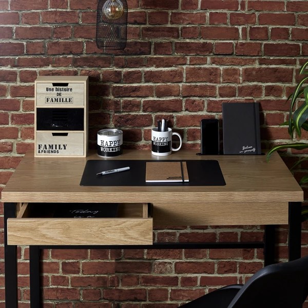 Bureau en bois et métal