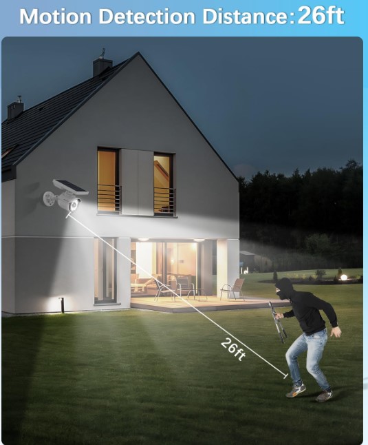 Lampe solaire avec caméra factice (imitation de surveillance)