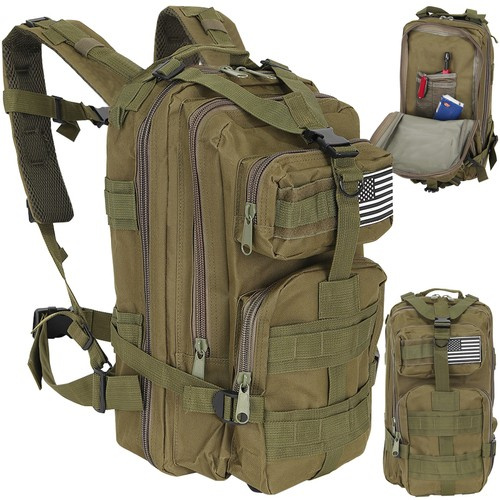 Small green tourist backpack 23243