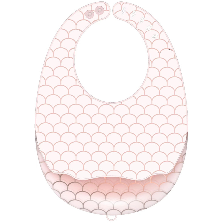 Transparent pink silicone bib YY-004